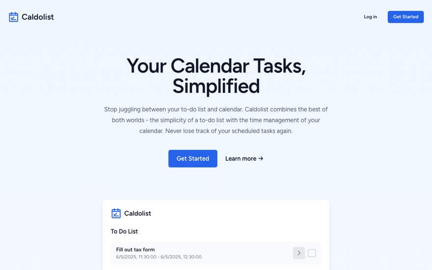Caldolist screenshot
