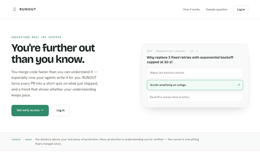 Runout screenshot
